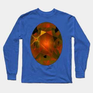 Orange and Yellow Oval Shape Gemstone Long Sleeve T-Shirt